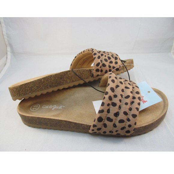 Cat and Jack Girls Leopard Print Slip-on Footbed Sandals - New - Picture 5 of 10
